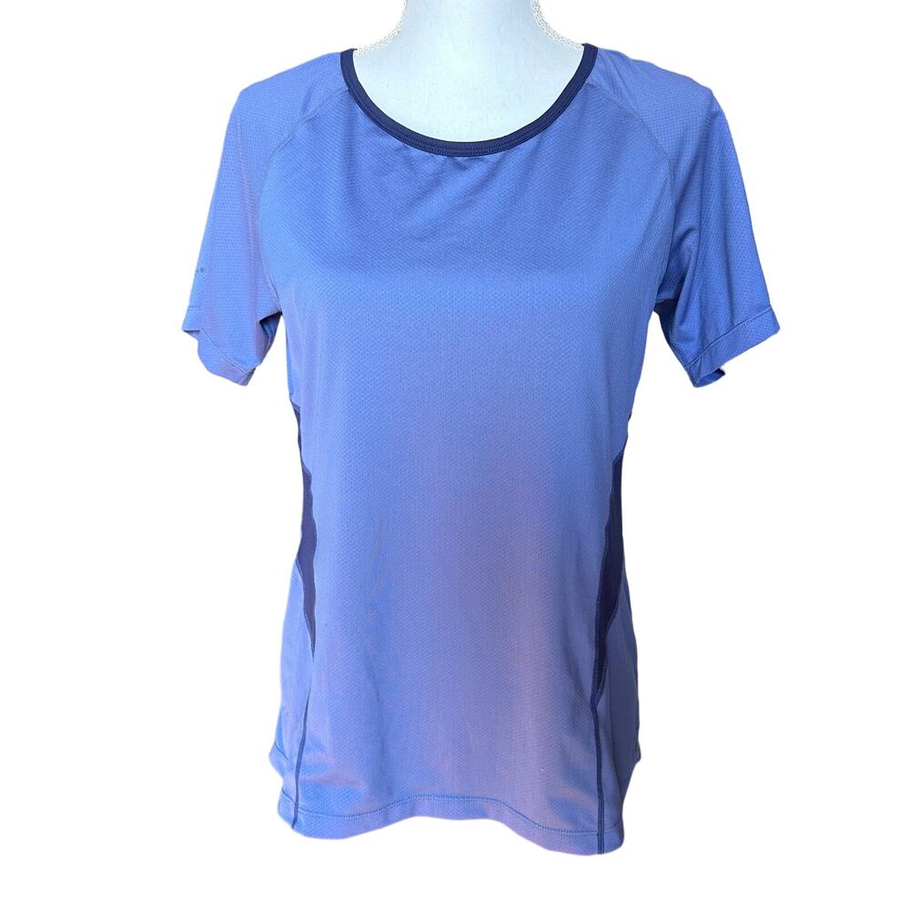 REI Womens size M Blue Mesh Panel Activewear T-Shirt Short‎ Sleeve Hiking Top